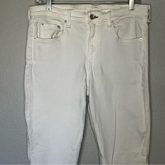 Rag & Bone Cate Midrise Skinny Denim Jeans Women 32 White Inseam 30 - Picture 2 of 9